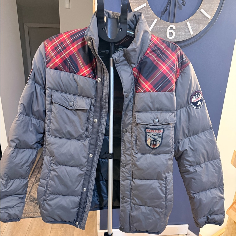 Napapijri Gray Jacket with Logo Patch - image 1